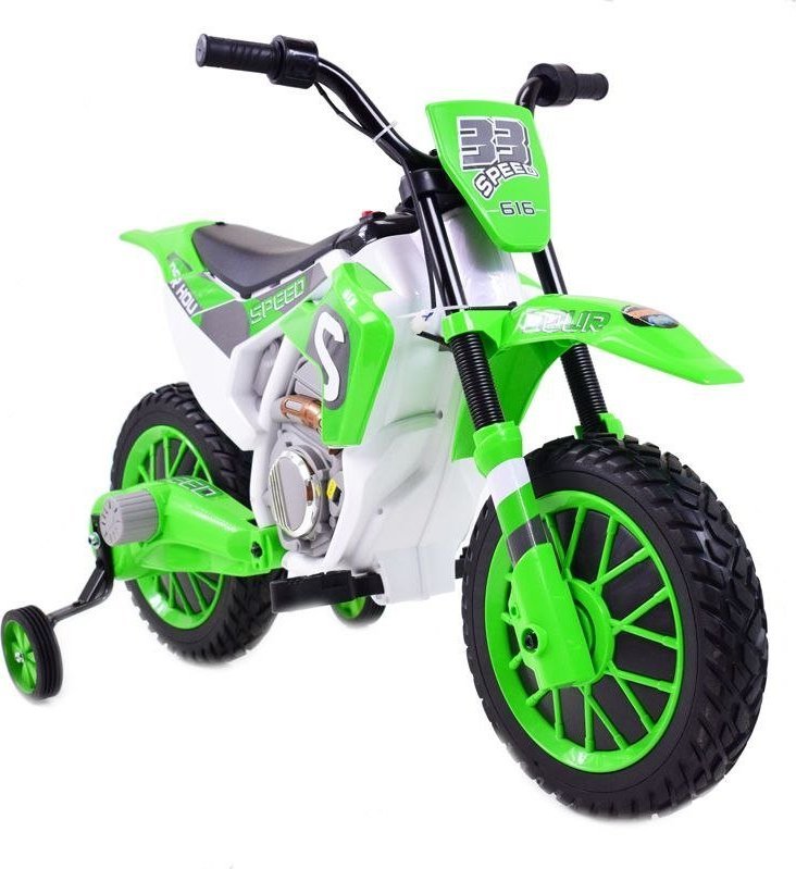 Super-Toys MEGA MOTOR ENDURO - MIĘKKIE KOŁA, AMORTYZATOR, 12V, WALIZKA SUPER JAKOŚĆ/XMX616