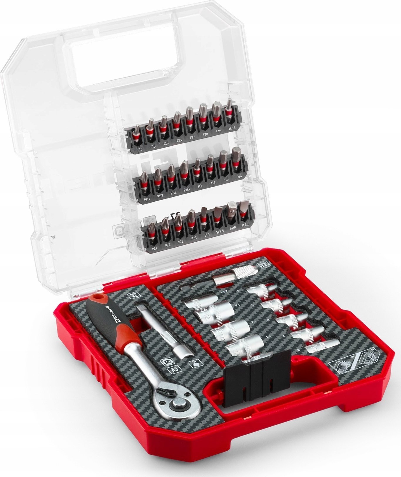 Zestaw narzędzi Einhell ZESTAW BITÓW I KLUCZY NASADOWYCH 37 SZT. L-CASE 49109022