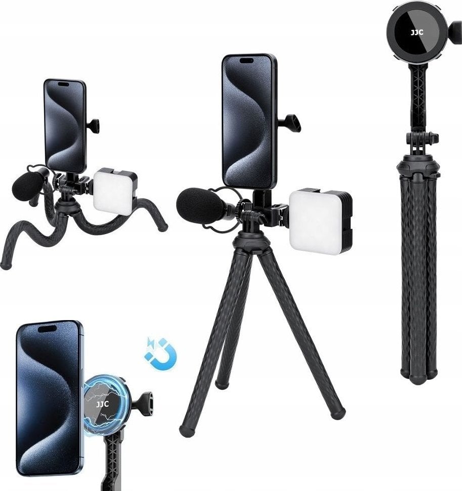 JJC Giętki Elastyczny Statyw Uchwyt Magnetyczny Magnes Magsafe Na Telefon I System Gopro / Tp-ft2