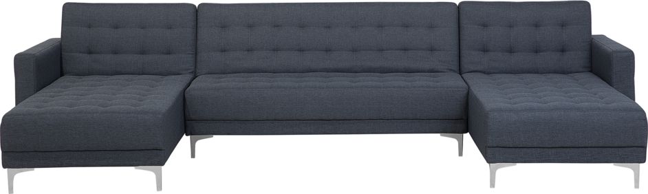 Beliani Narożnik rozkładany 5-osobowy ciemnoszary ABERDEEN