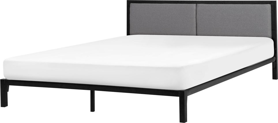 Beliani Łóżko metalowe 180 x 200 cm czarne CLAMART