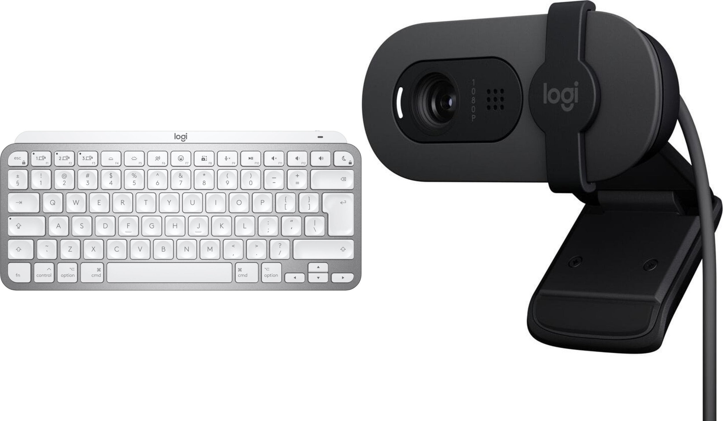 Klawiatura Logitech MX Keys Mini for Mac Pale Grey (920-010526) + Brio 100 (960-001585)