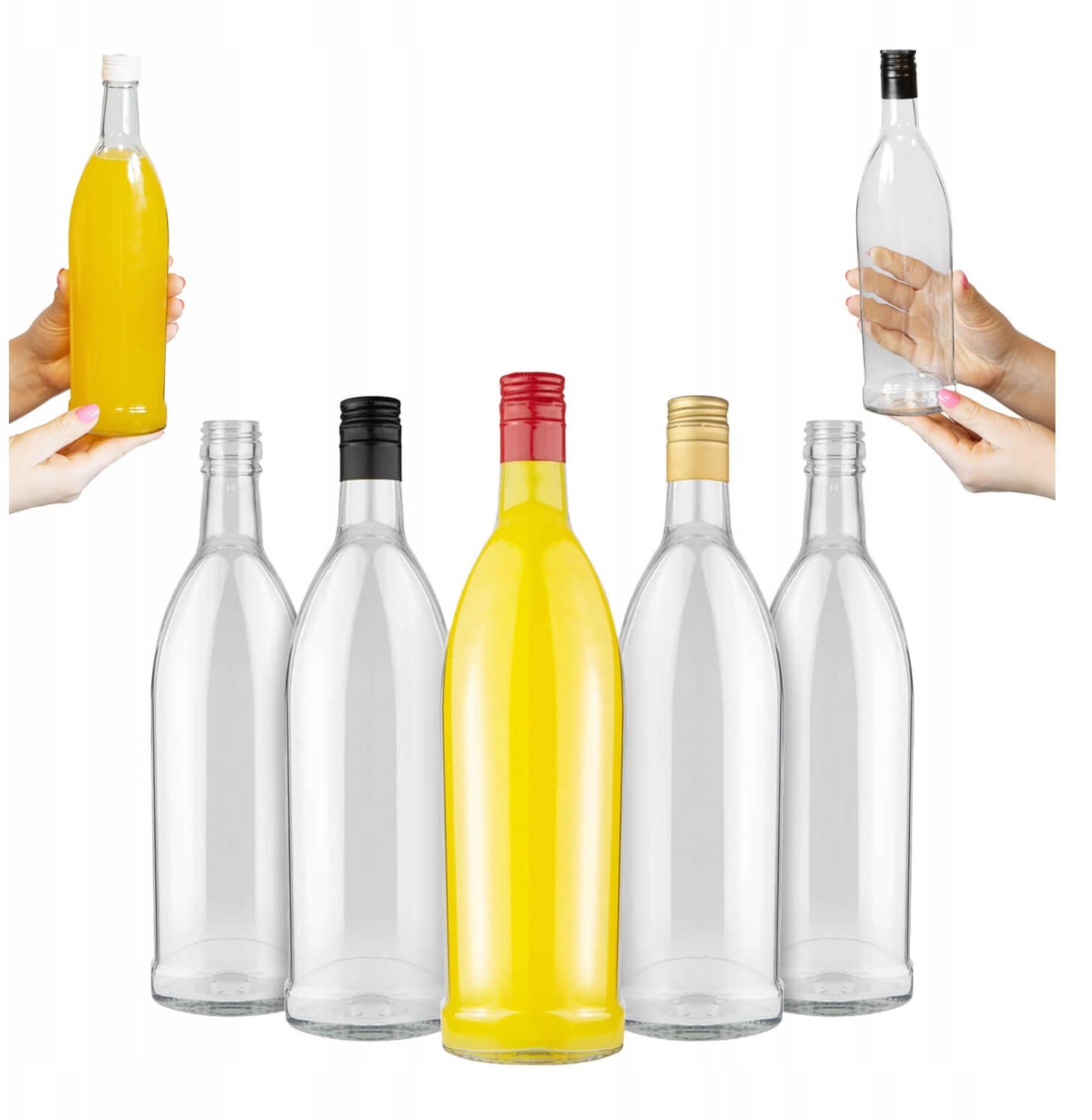 10x Szklane Butelki Iskra 500ml Na Alkohol Sok Wino Nalewki Prezent