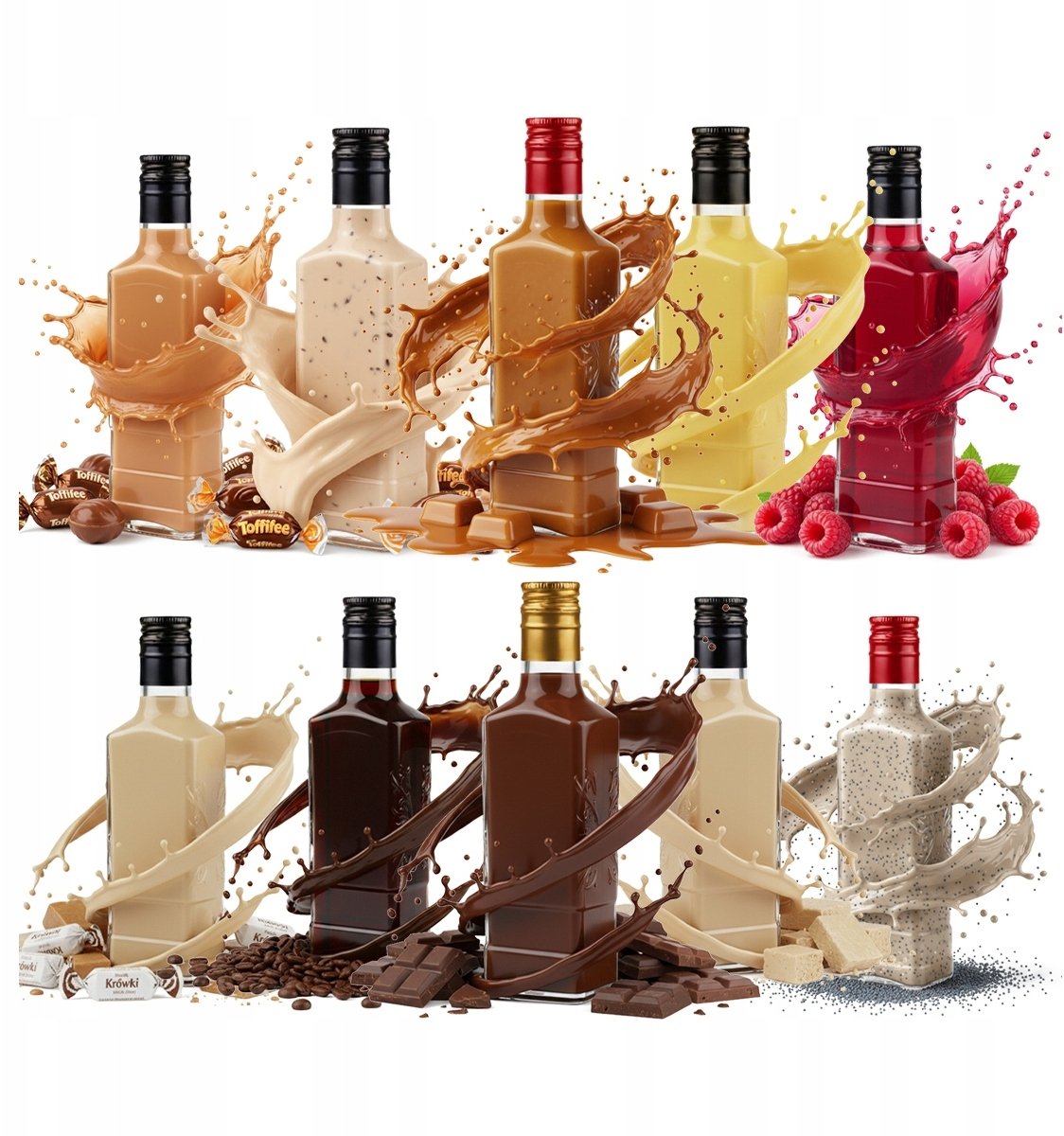 Dymo 10x BUTELKI SZKLANE MOSKWA 250 ML 0,25L Na Nalewki Wino Likier 250ml