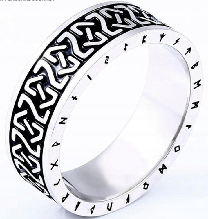 PIERŚCIEŃ SYGNET Wikingów NORDYCKI Amulet RUNA 467