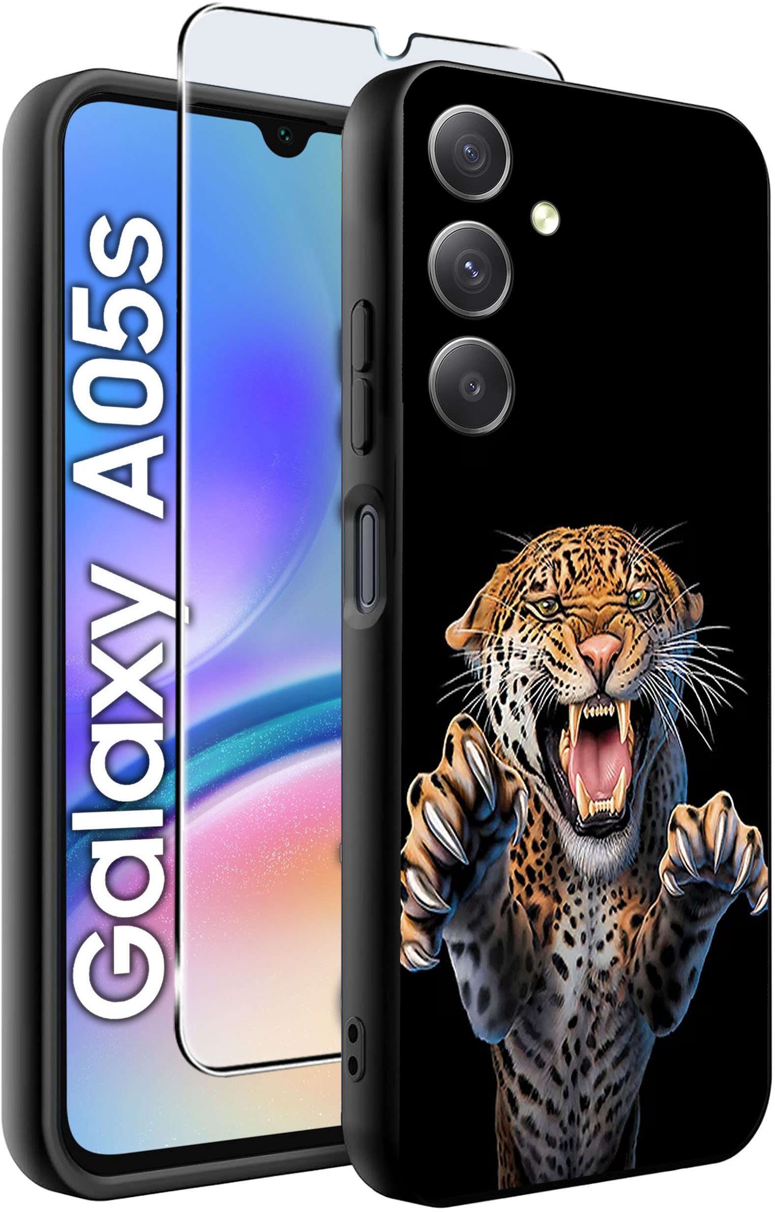 ETUI do Samsung A05s WZORY | SILIKONOWE MATT CASE + SZKŁO 9H