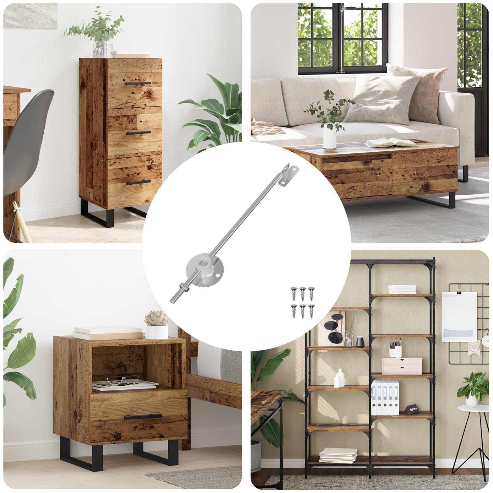 vidaXL Zawias wspierający pokrywę 12 pcs Srebrny 194 x 36 x 18 mm