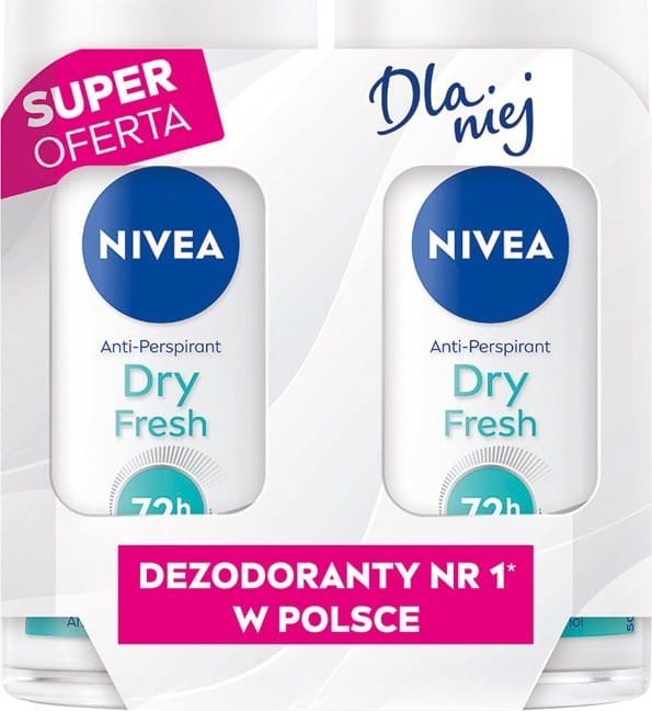 NIVEA Antyperspirant damski w kulce DUO Dry Fresh 2x50 ml