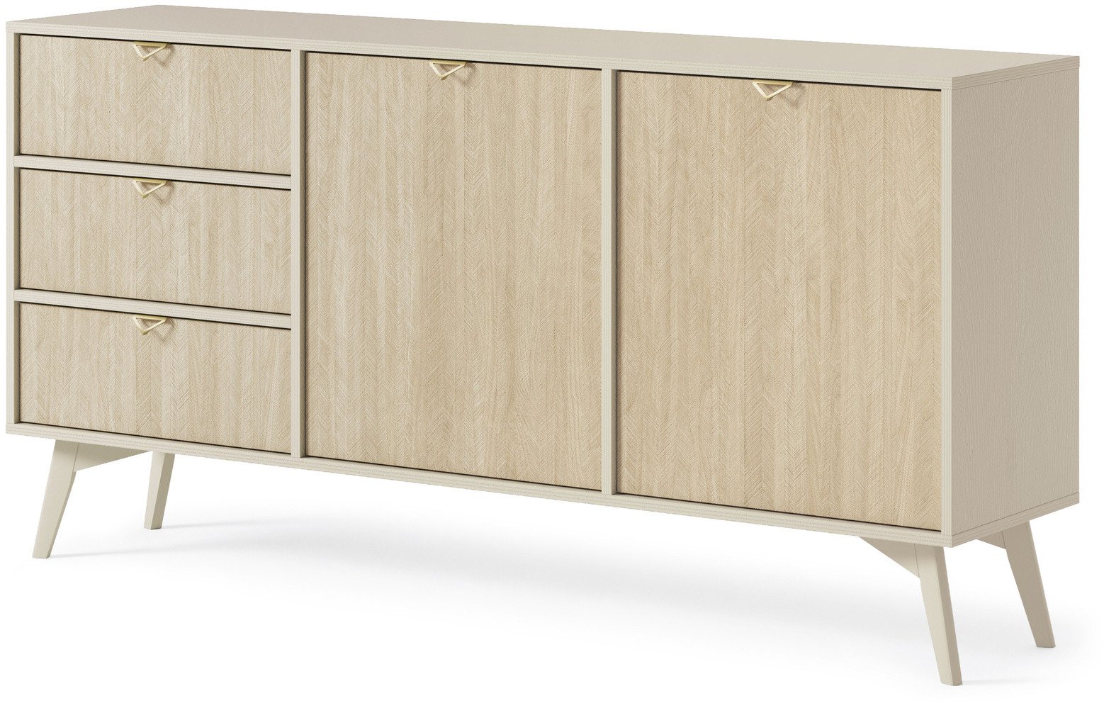 Komoda Silva KSZD-158 w kolorze Piaskowy Beż+ Jodełka Scandi