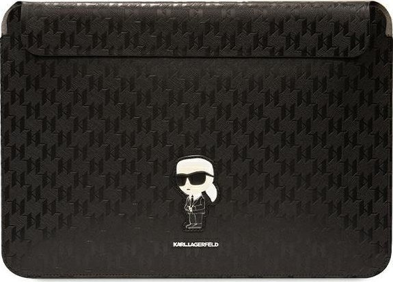 Etui Karl Lagerfeld Sleeve KLCS16SAKHPKK 16" czarny/black Saffiano Monogram Ikonik