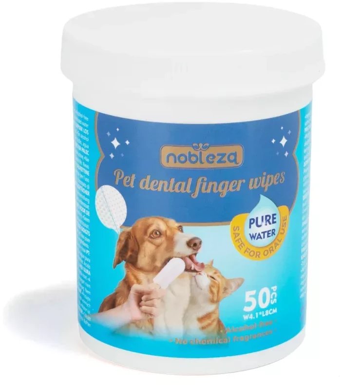Chusteczki dentystyczne na palce czyszczące zęby psa kota opak. 50 szt