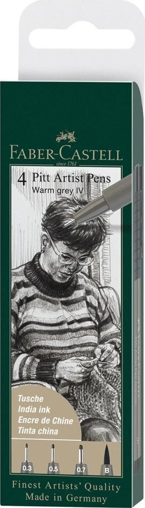Cienkopisy Pitt Artist Pen warm grey IV 4szt