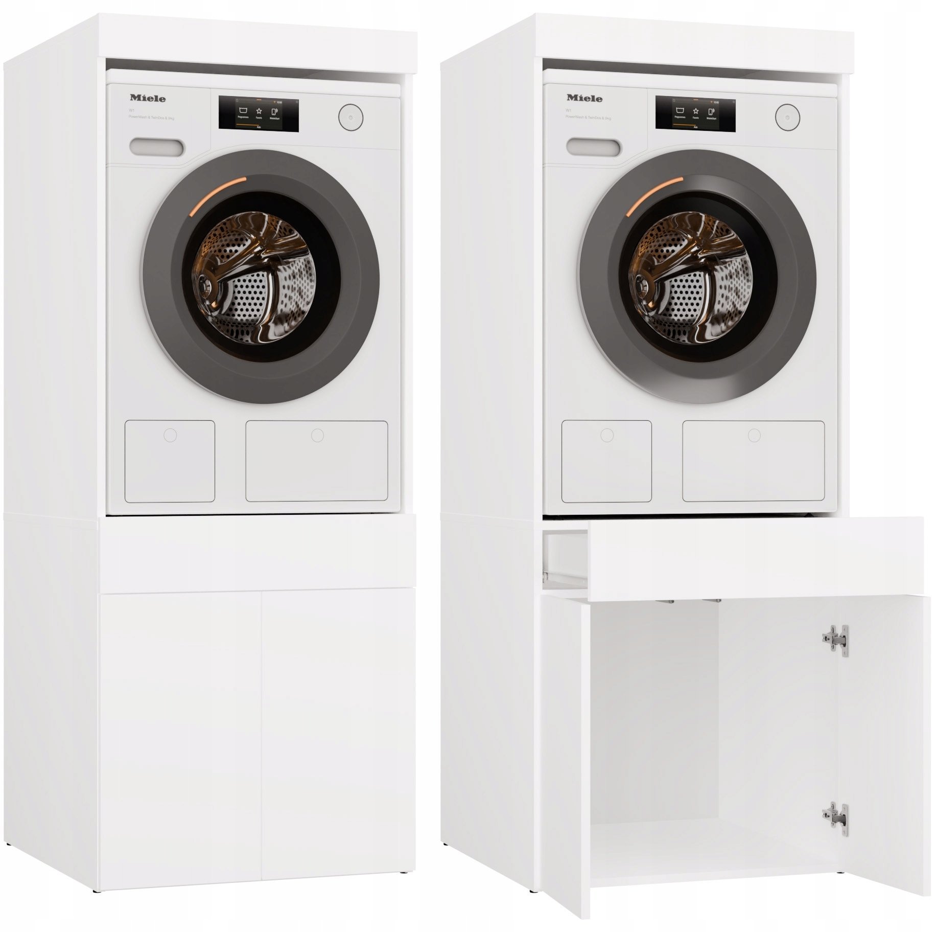 Szafka Łazienkowa Na Pralkę Lub Suszarkę POLA TWIN 1S BIAŁA Regał Szuflada