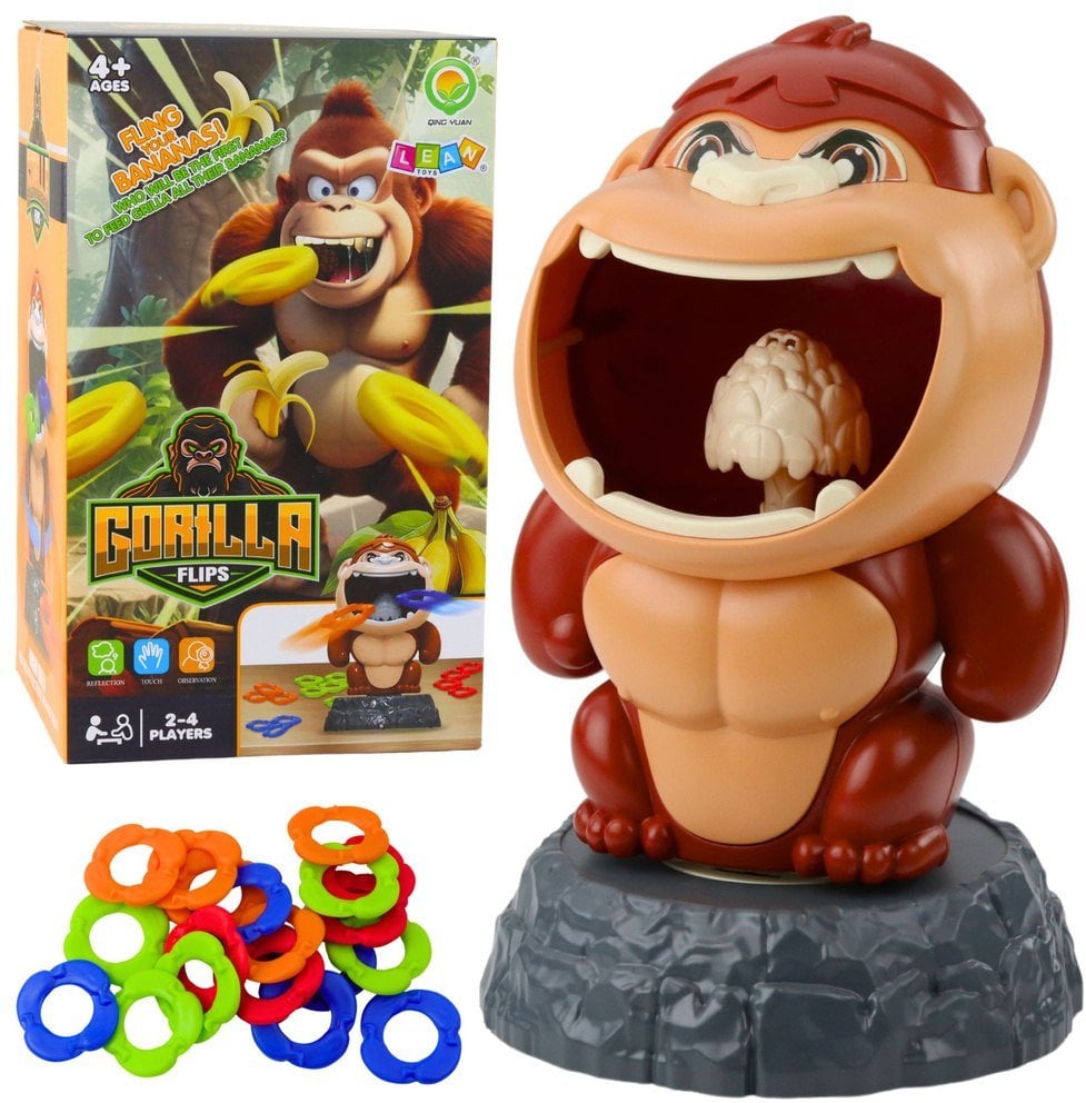 GRA ZRĘCZNOŚCIOWA GORILLA FLIPS RZUT DO CELU GORYL OBROTOWY DŹWIĘK OBRĘCZE