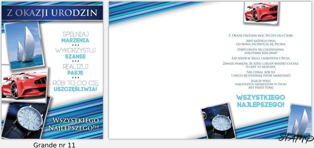 Karnet Grande + koperta wzór nr 11 Urodziny