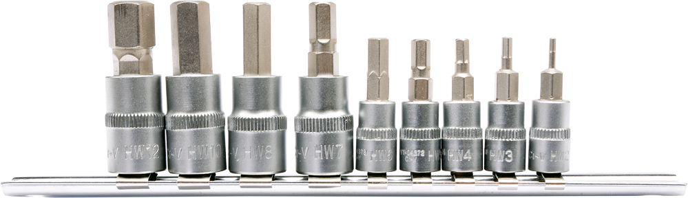 Yato Zestaw nasadek trzpieniowych imbusowych hex 1/4" 3/8" H2-H12 9szt. (YT-04401)