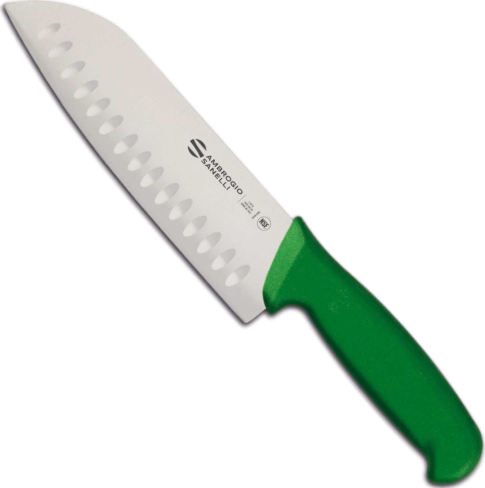 Ambrogio Sanelli Nóż Santoku ze szlifem kulowym SUPRA COLORE HACCP 180/310 mm - zielony Nóż Santoku ze szlifem kulowym SUPRA COLORE HACCP 180/310 mm -