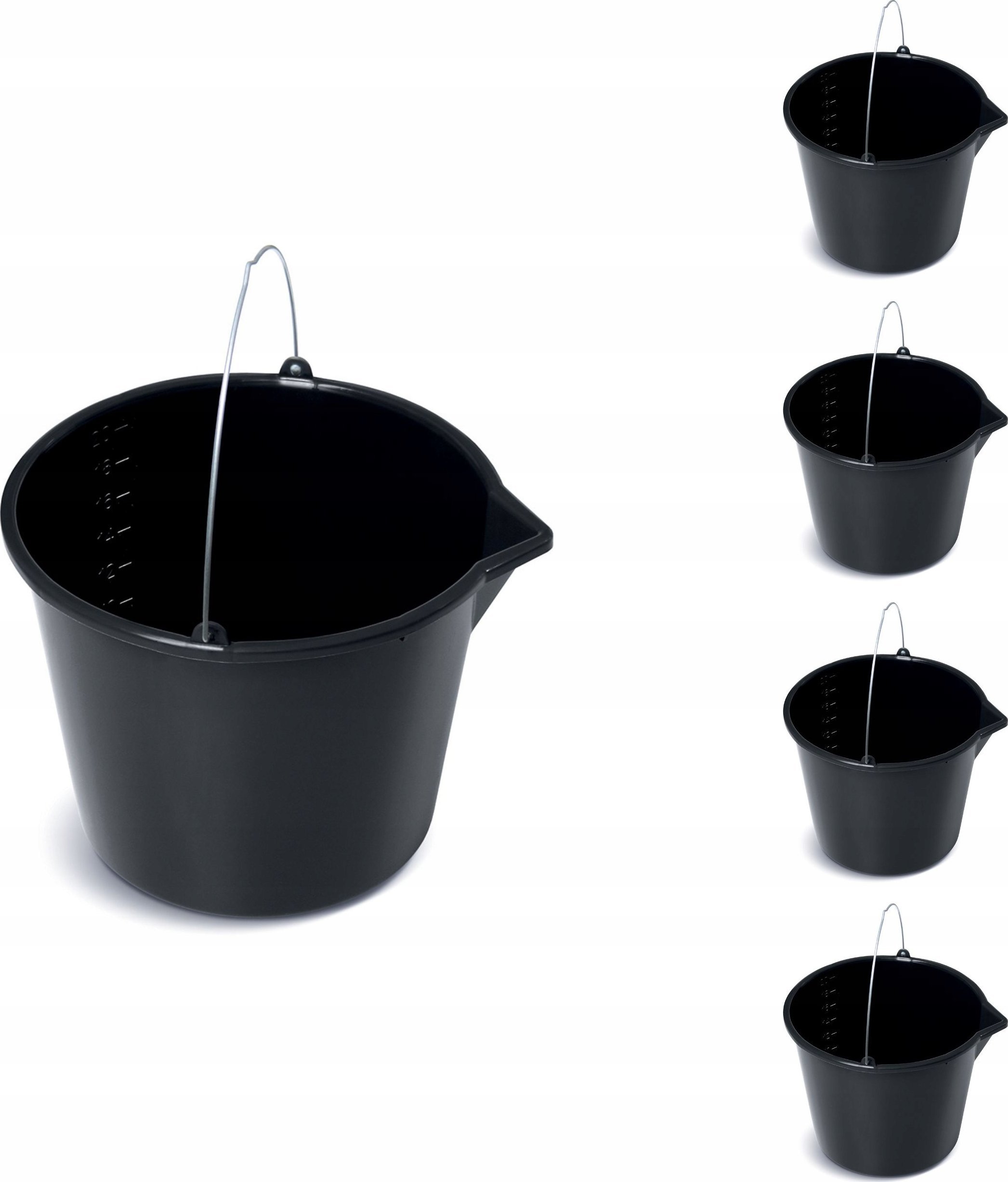5x Wiadro budowlane gospodarcze 20l z lejkiem