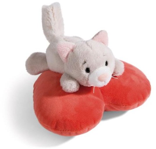 NICI 49404 Maskotka pluszowa Kot uroczy 13cm leżący na sercu
