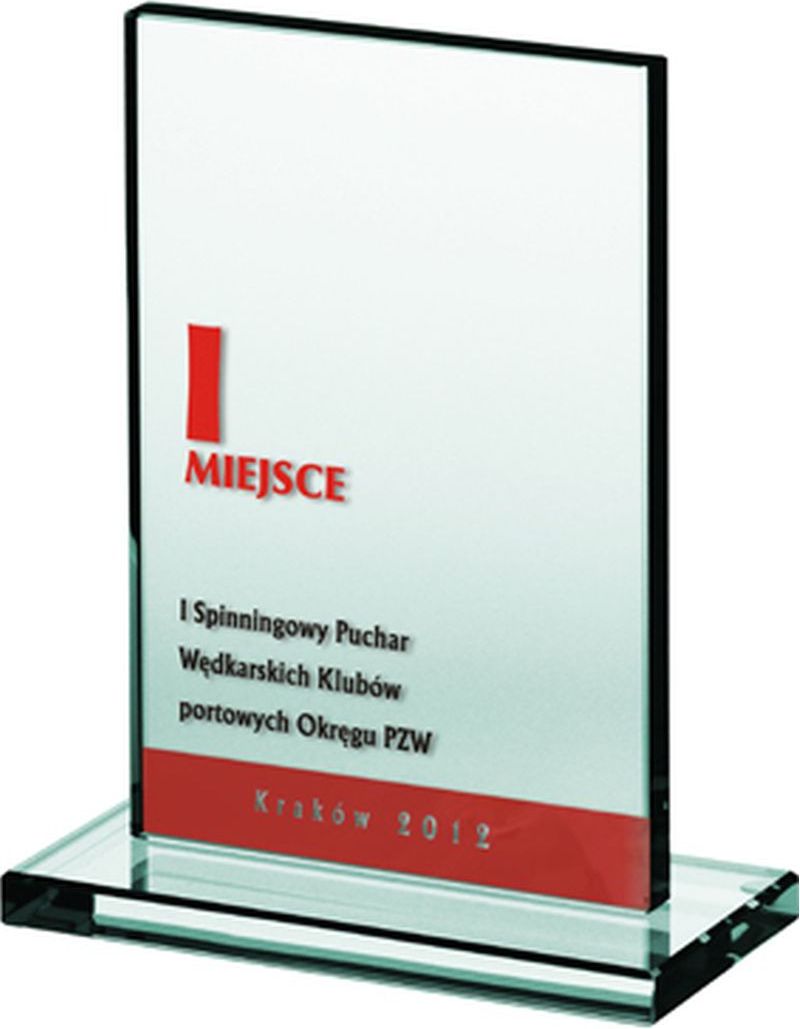 VS Trofeum szklane grawerowane + wypełnienie farbą