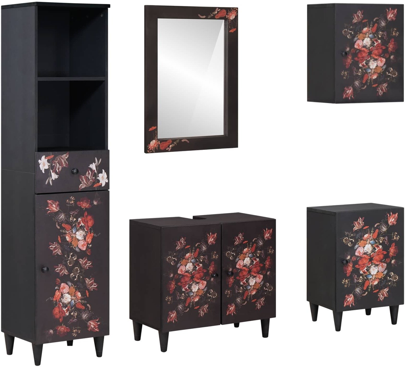 vidaXL Zestaw Szafek Łazienkowych z szufladą 5 pcs Drewno mango