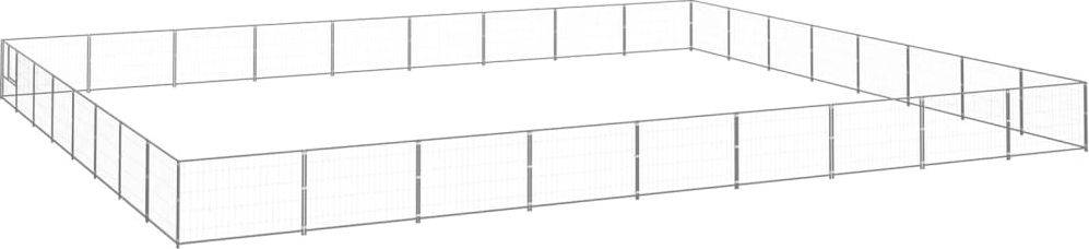 vidaXL Kojec dla psa, srebrny, 72 m, stalowy