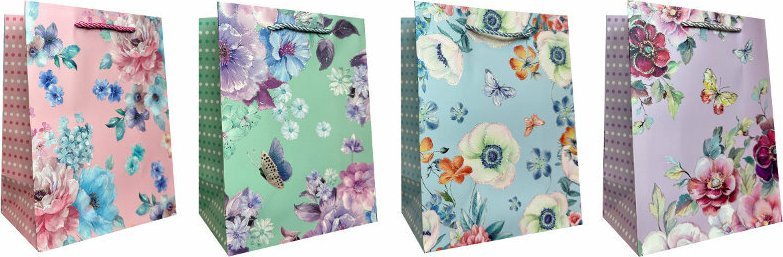 JU-PITER Torebka ozdobna prezentowa Kwiaty JP636B 26x32x10cm mix cena za 1 szt