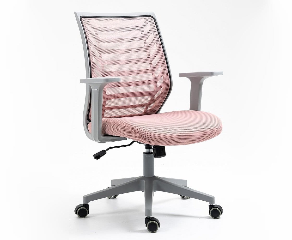 Fotel obrotowy Q-320 różowy/szary
