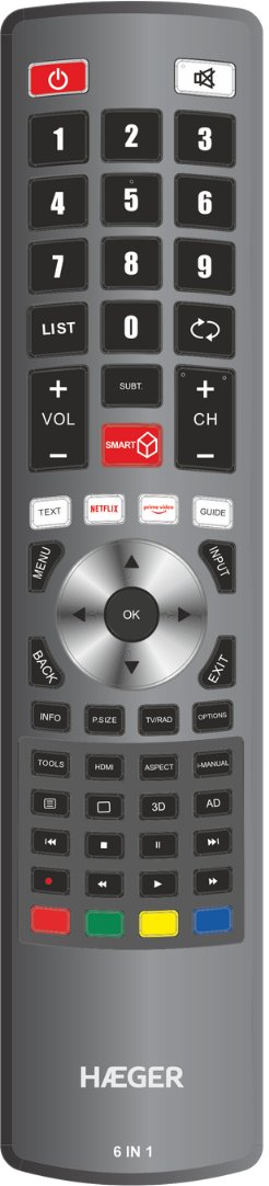 Haeger UR-006.002A Universal remote control 6in1