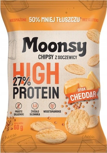 Eurowafle Moonsy Chipsy z soczewicy ser cheddar 60 g