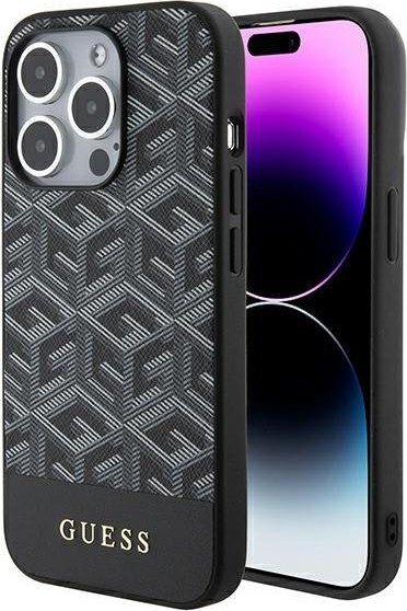 Guess GUHMP15LHGCFSEK iPhone 15 Pro 6.1" czarny/black hardcase GCube Stripes MagSafe