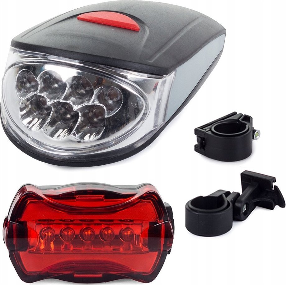 Verk OŚWIETLENIE ROWEROWE LED PRZÓD TYŁ LAMPKI 7+5 LED