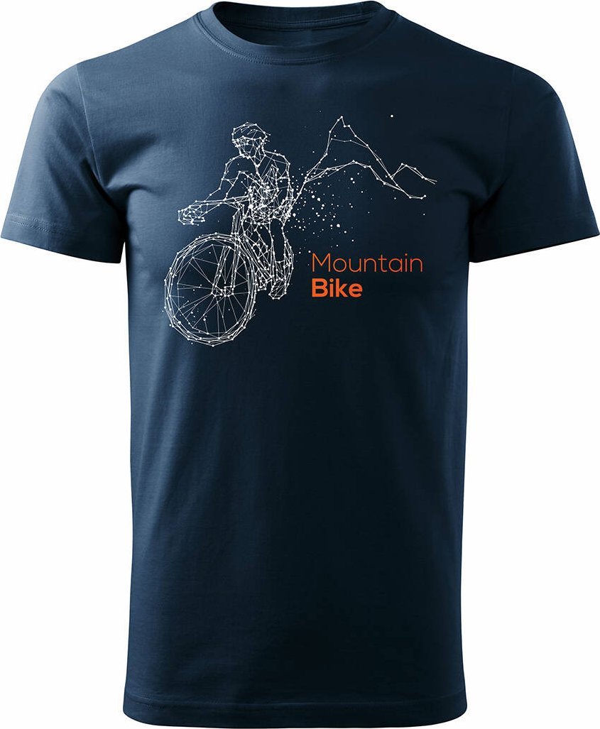 Topslang Koszulka rowerowa z rowerem górskim dla rowerzysty MTB mountain bike męska granatowa REGULAR S