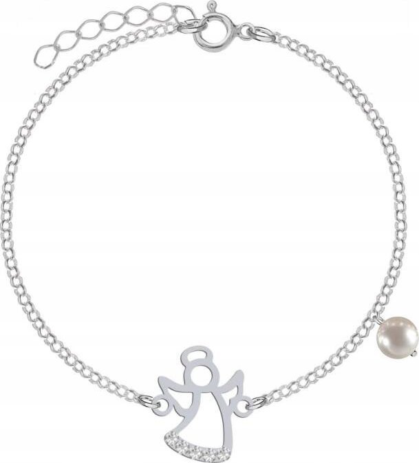 Radziszewska Jewellery PREZENT Srebrna Bransoletka ANIOŁ DEDYKACJ KOMUNIA