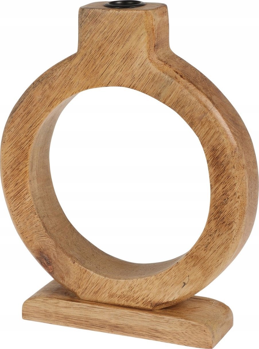 Home Styling Collection Drewniany świecznik, drewno mango, 21 x 25 cm