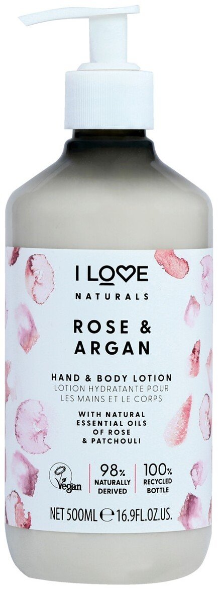 Baylis & Harding Nawilżający balsam do rąk i ciała I Love Naturals Natura ls Rose & Argan, 500 ml