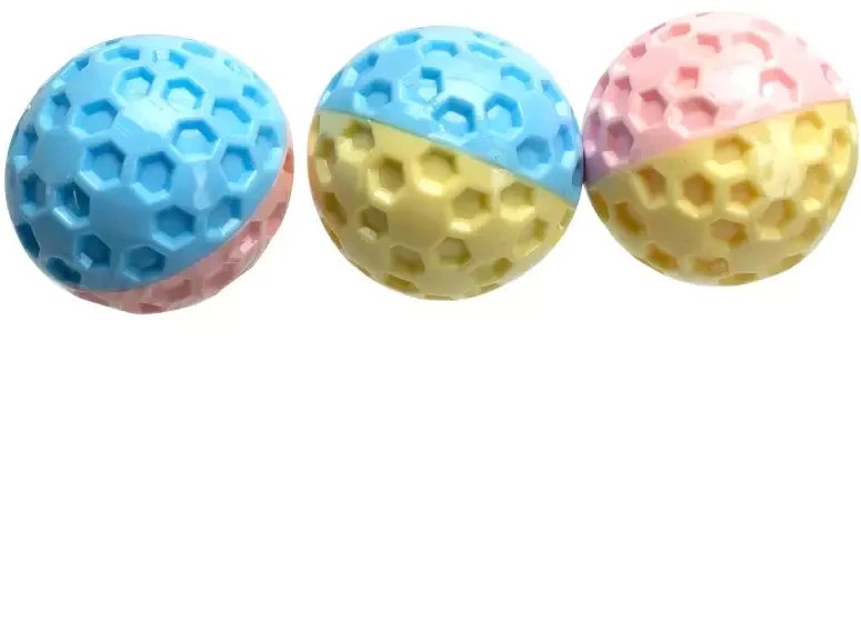 Średnia piłka 7.5cm z wgniotkami zabawka gryzak dla psa z piszczkiem