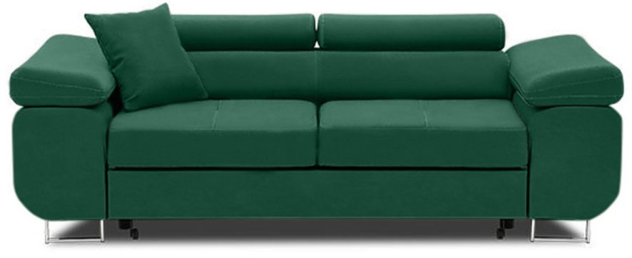 Rozkładana sofa, Bellezza, 209x100x87 cm, butelkowa zieleń