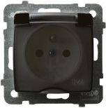 Ospel Gniazdo Karo bryzgoszczelne z uziemieniem wieczko dymne czekoladowy metalik (GPH-1SZ/m/40/d)