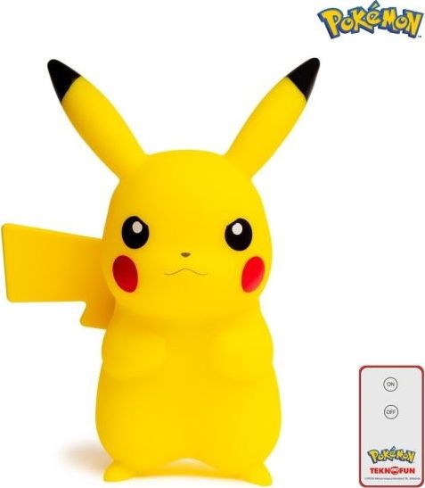 Teknofun Pokmon - PIKACHU LED Wyjątkowa lampa LED 3D w kształcie Pikachu o wysokości 25 cm - oficjalny licencjonowany produkt firmy The Pokmon Company