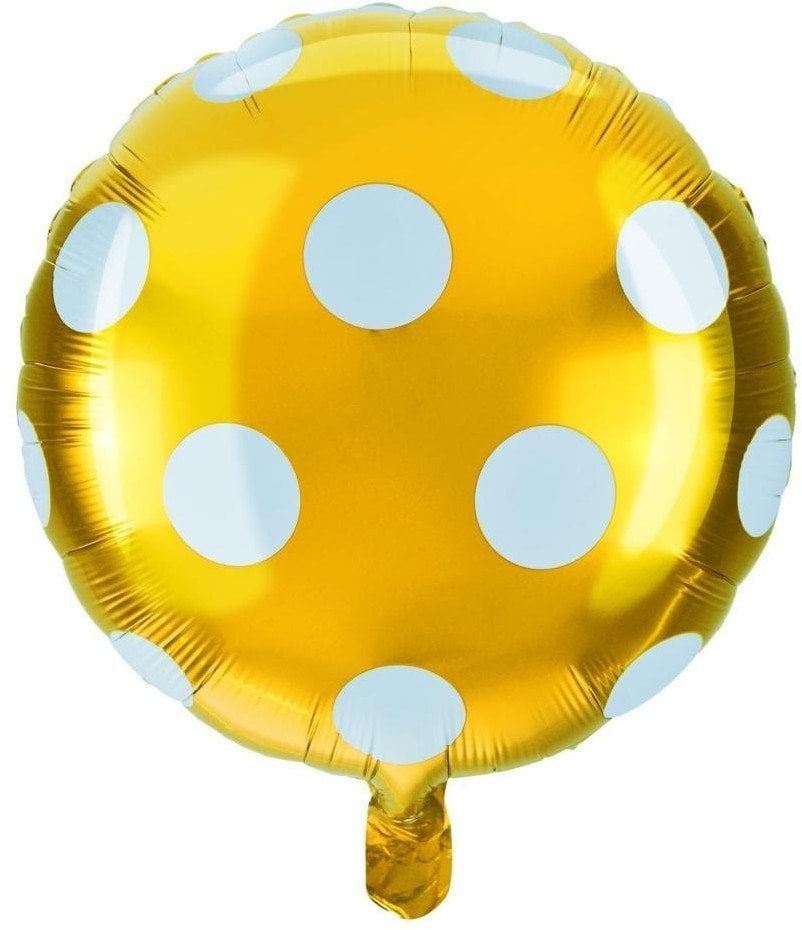 Balon foliowy kropki złoty