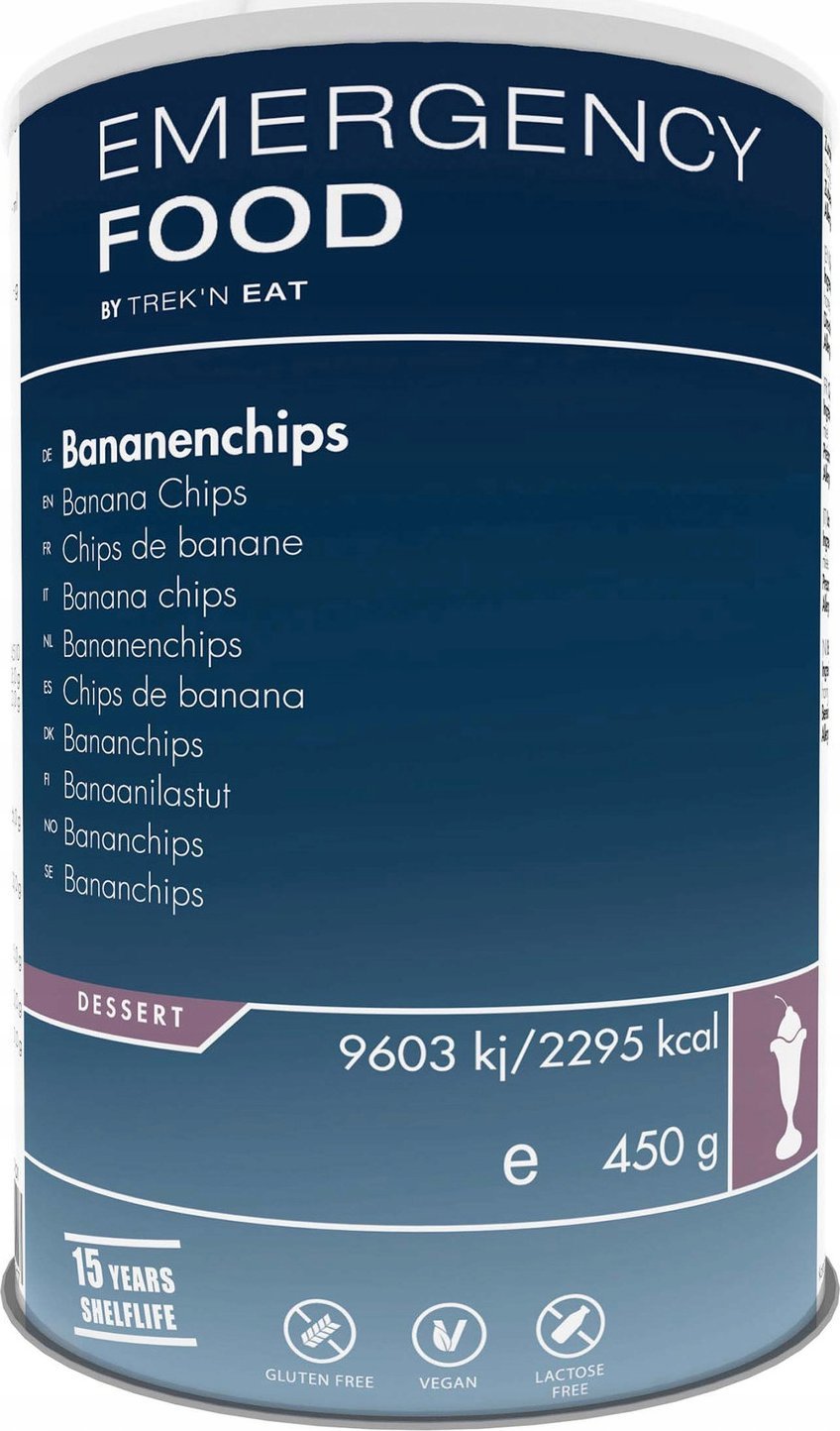 Trek N Eat EMERGENCY LINE Płatki bananowe, 450g [Banana Chips-EL]