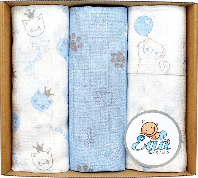 EgaKids Duże Tetrowe Pieluchy PREMIUM 70x80cm Kolorowe 3szt.