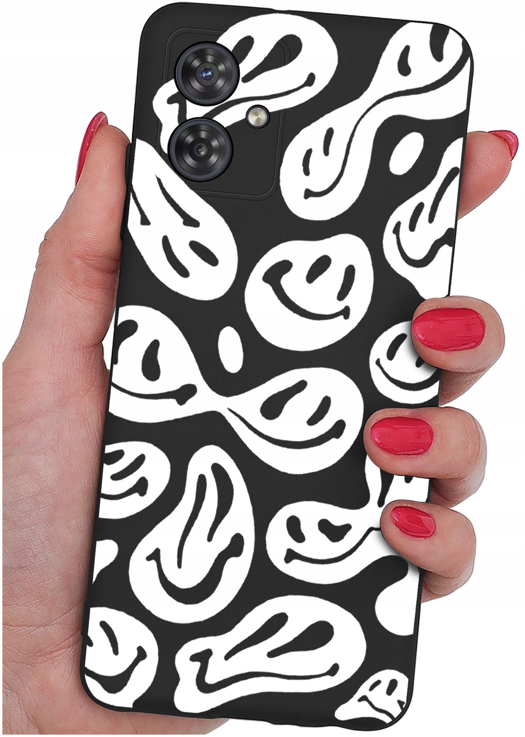 Etui do Motorola G54 5G|Power Edition WZORY |SILIKONOWE MATT CASE + SZKŁO