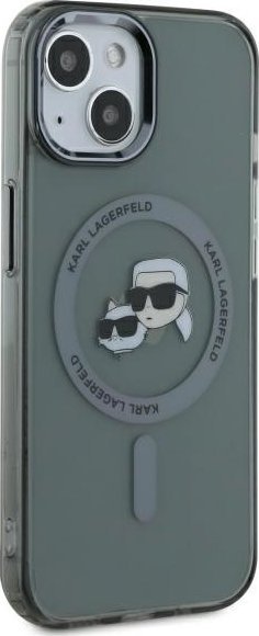 Karl Lagerfeld Karl Lagerfeld KLHMP15SHLSKCK iPhone 15 6.1" black/black hardcase IML Metal Karl&Choupette Head MagSafe