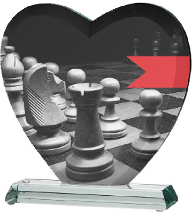 Trofeum szklane z nadrukiem kolorowym LuxorJet i etui