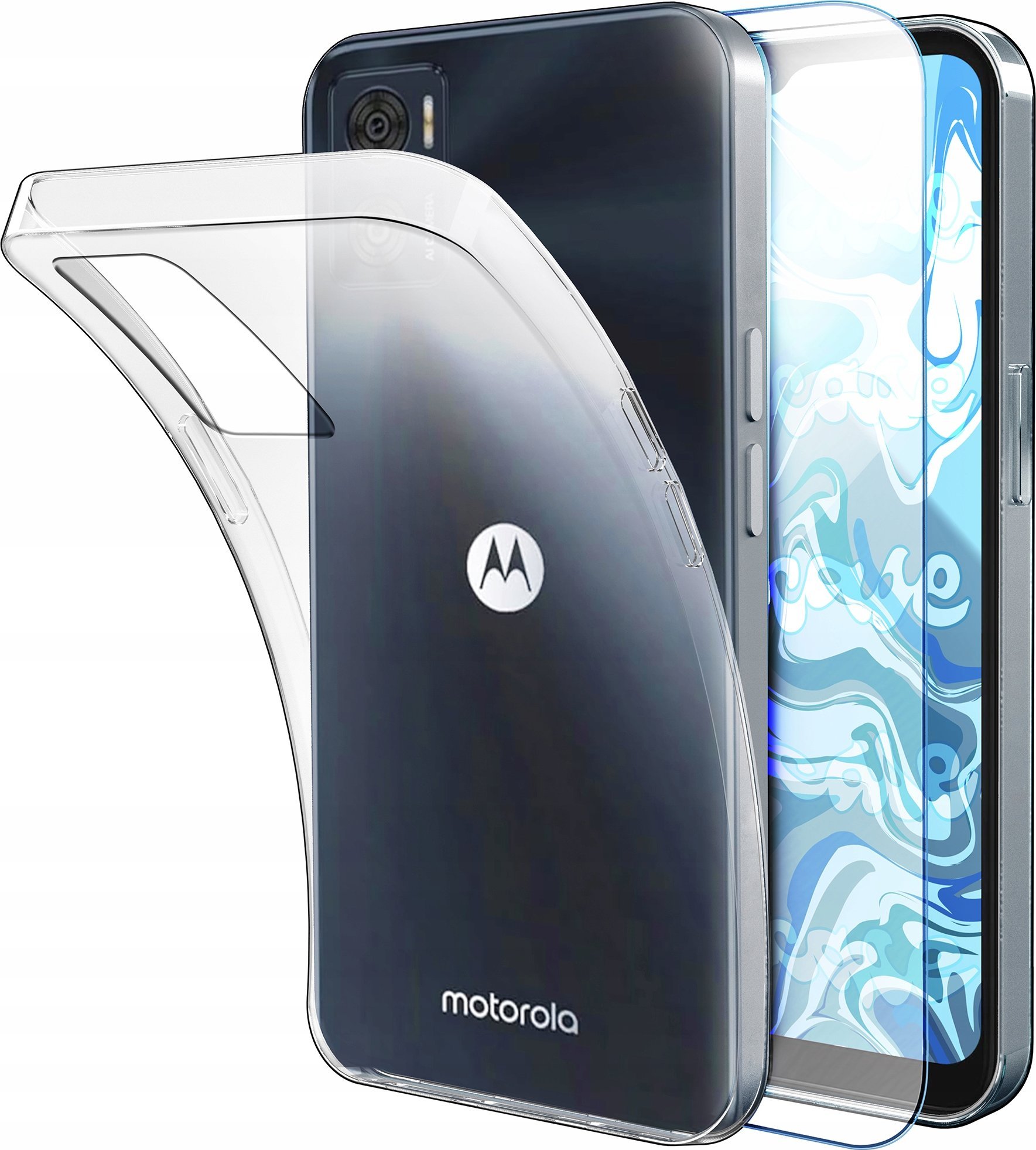 Etui Do Motorola Moto E22 / E22i (Przezroczyste, Silikon, Ochronne) Szkło