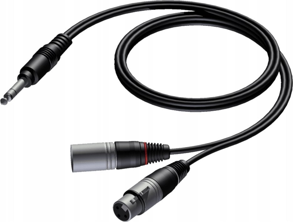 Kabel Procab Procab CAB709/3 6.3 mm Jack male stereo - XLR male & XLR female 3 meter
