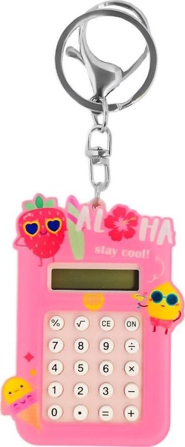Brelok kalkulator akrylowy truskawka