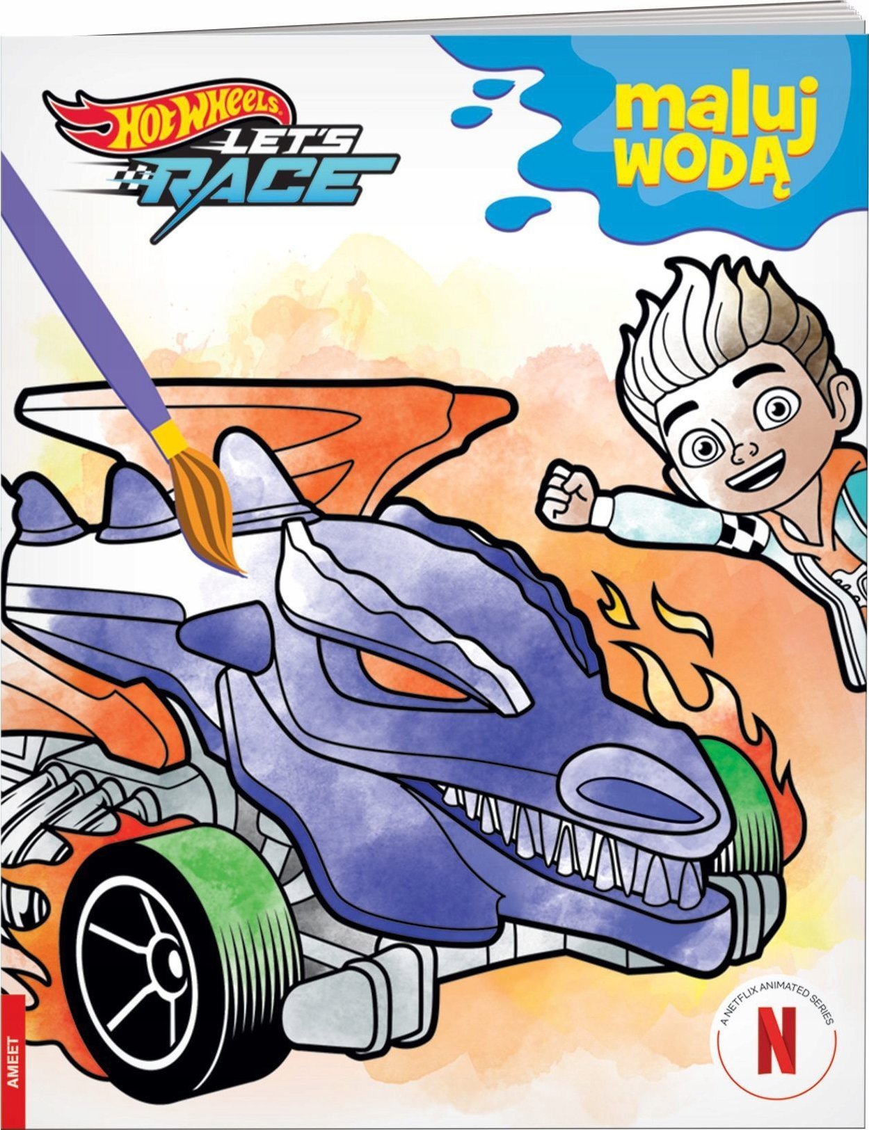 Ameet Książeczka Maluj wodą. Hot Wheels. Let's race. MW-1601